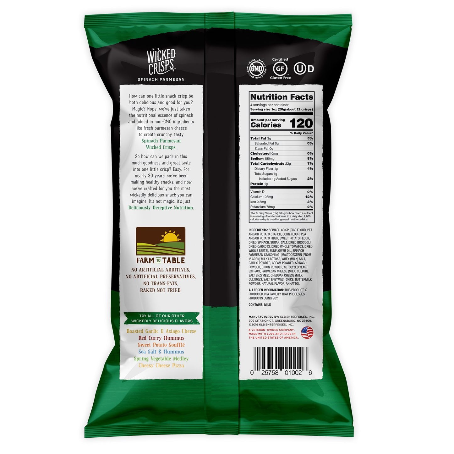 Wicked Crisps Spinach & Parmesan Veggie Chips