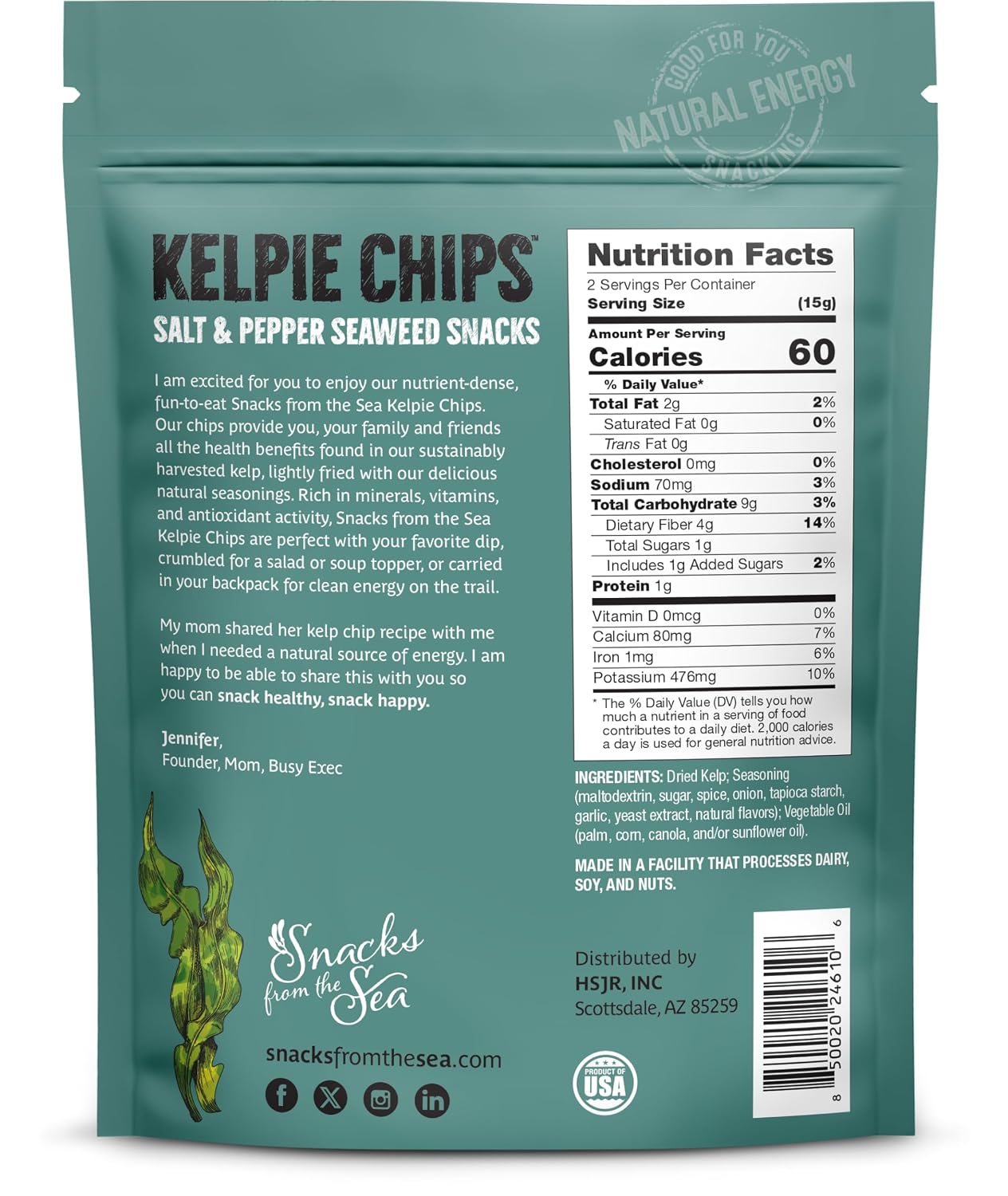 Crunchy Kelp Seaweed Chips – Salt & Pepper