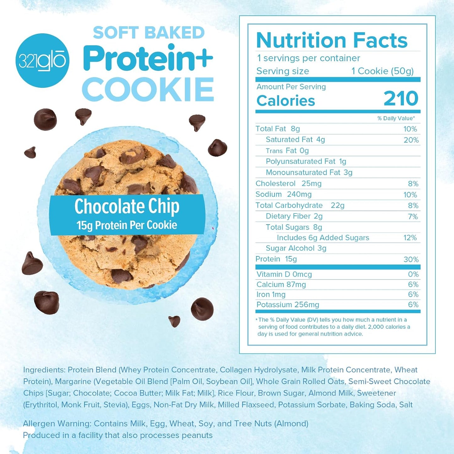 321glo Protein+ Chocolate Chip Cookies