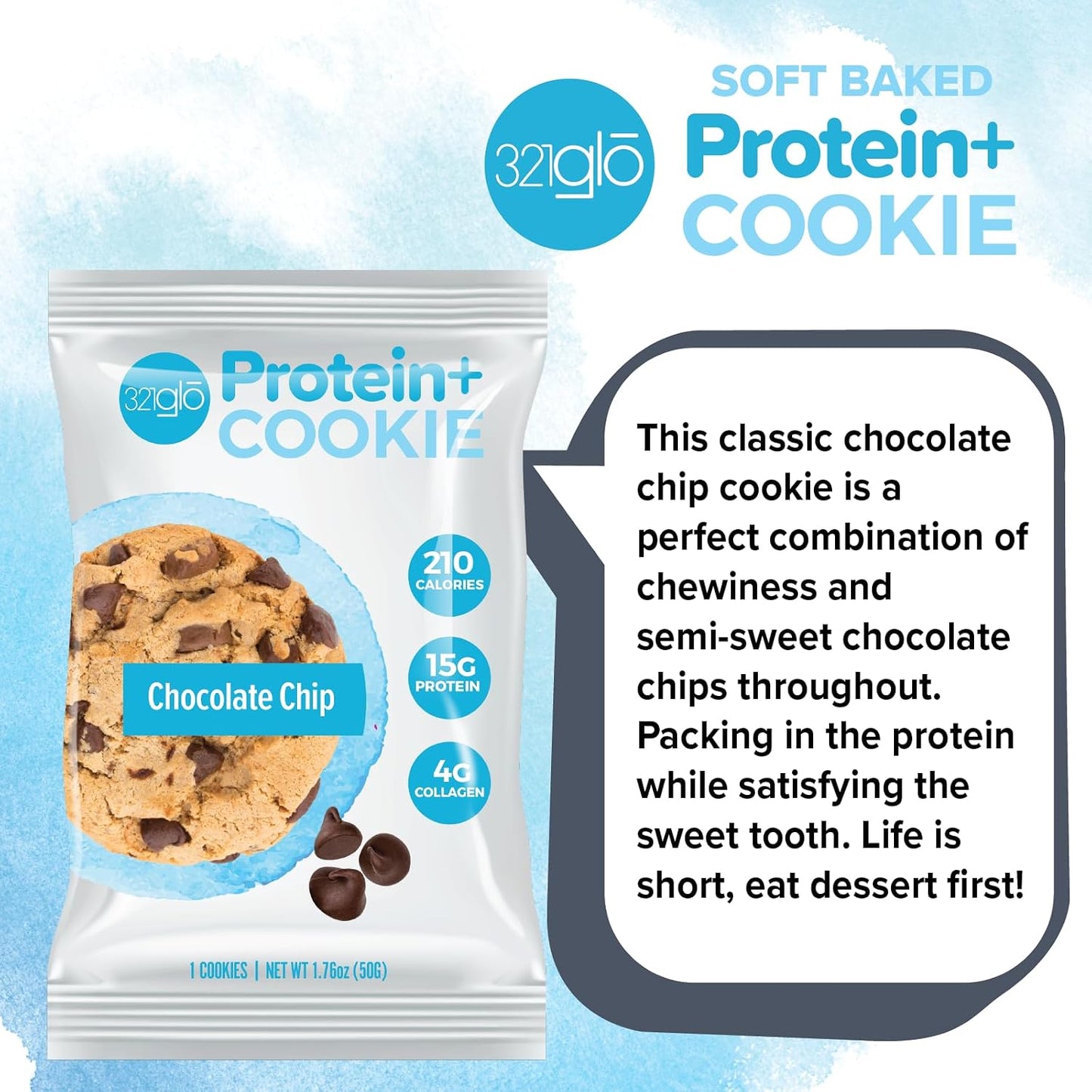 321glo Protein+ Chocolate Chip Cookies