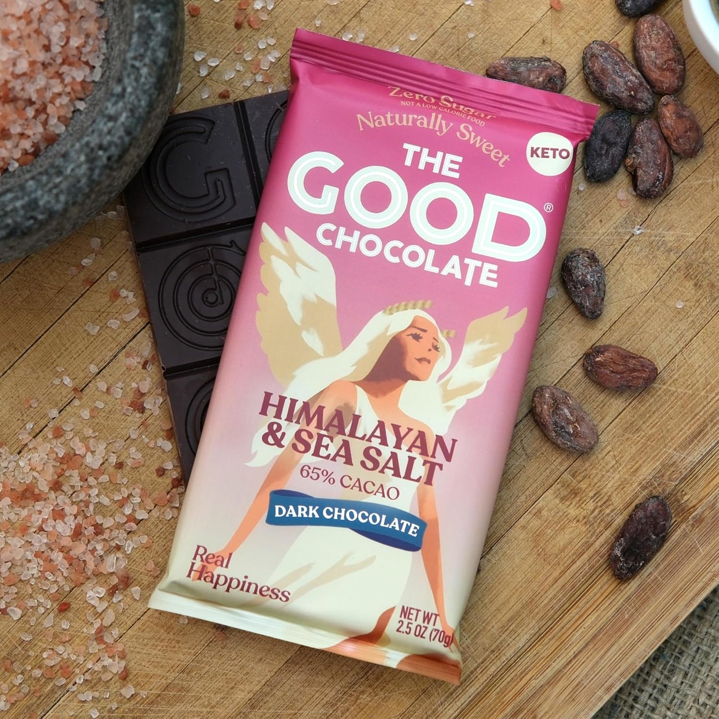 THE GOOD CHOCOLATE Himalayan Salt Dark Chocolate Bars